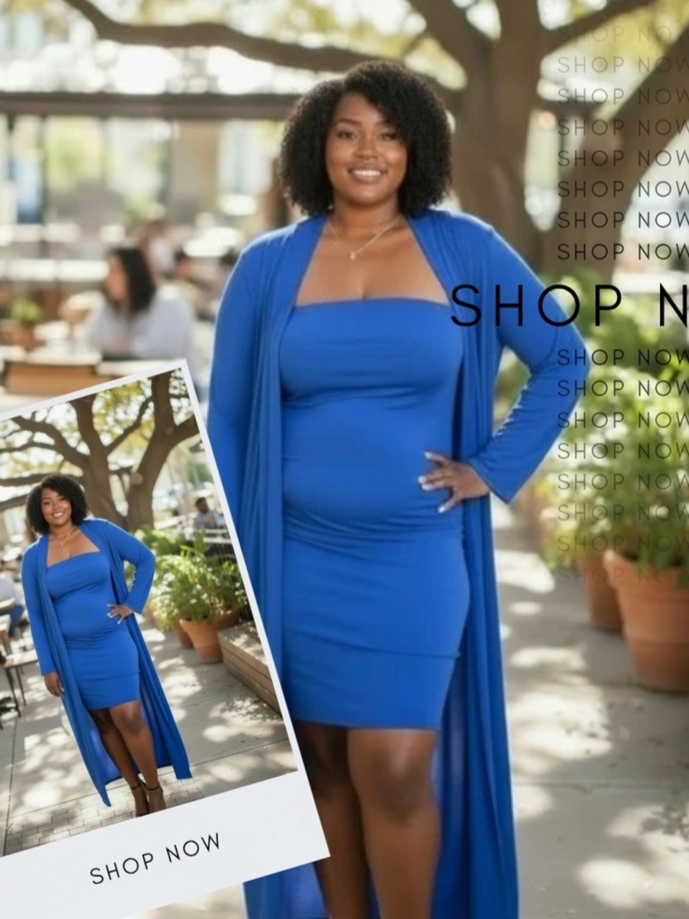 PLUS SIZE 2pc Dress Set - ROYAL BLUE